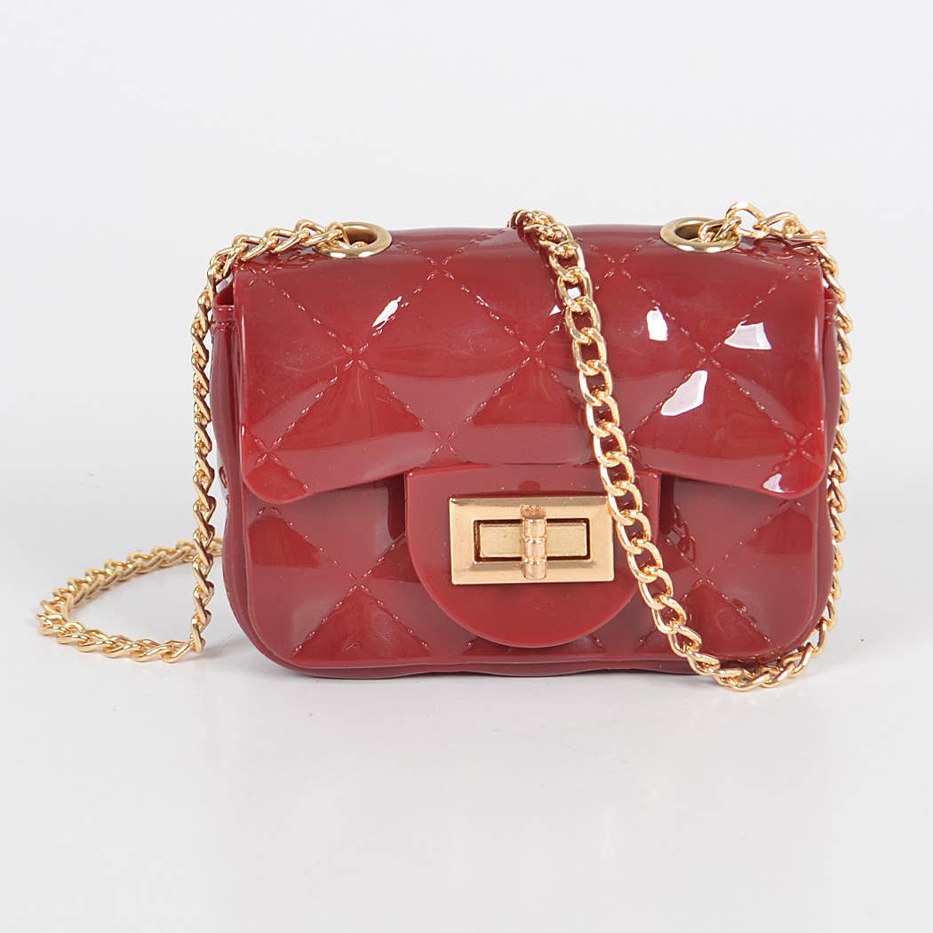 Shine Jelly Chain Strap Mini Clutch