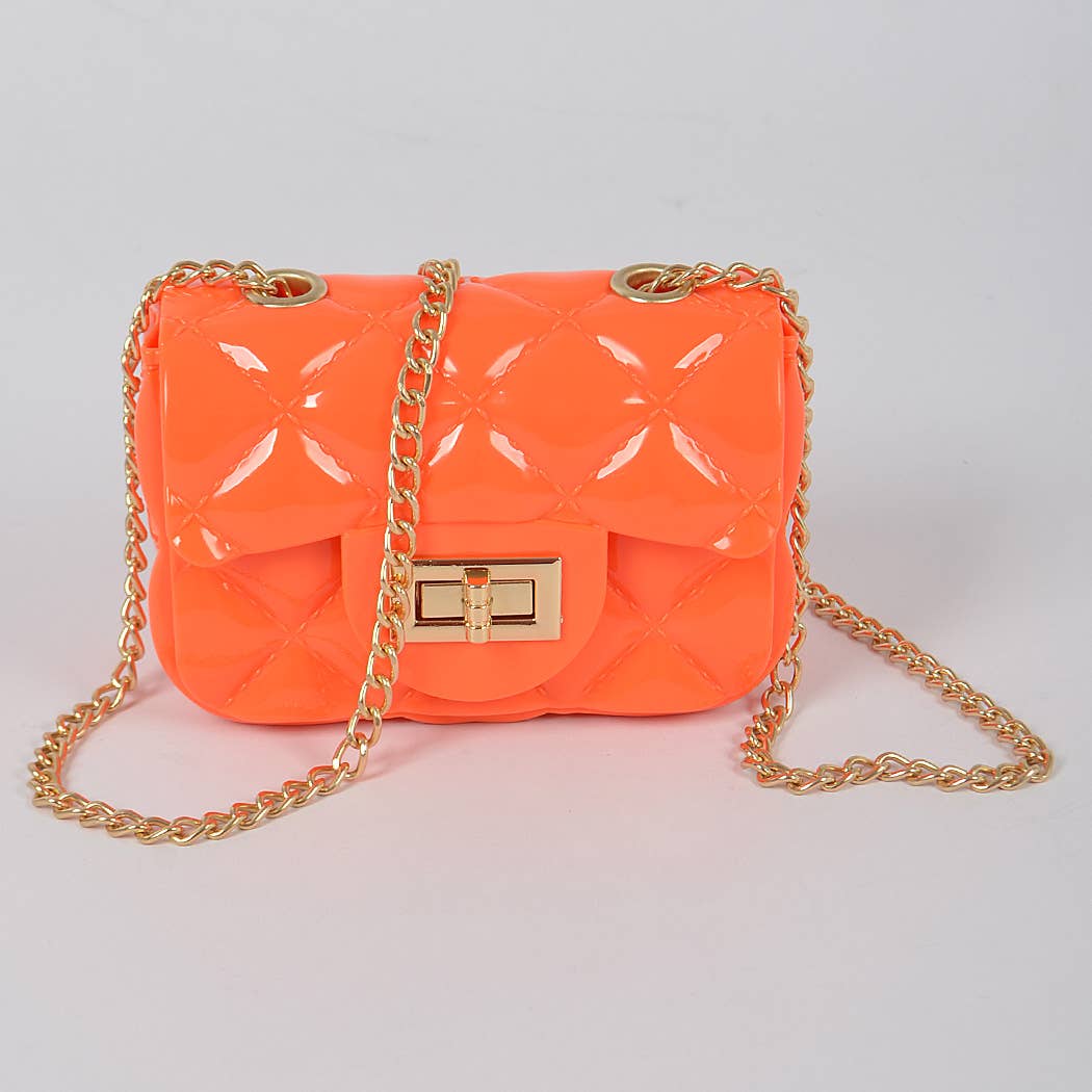 Shine Jelly Chain Strap Mini Clutch