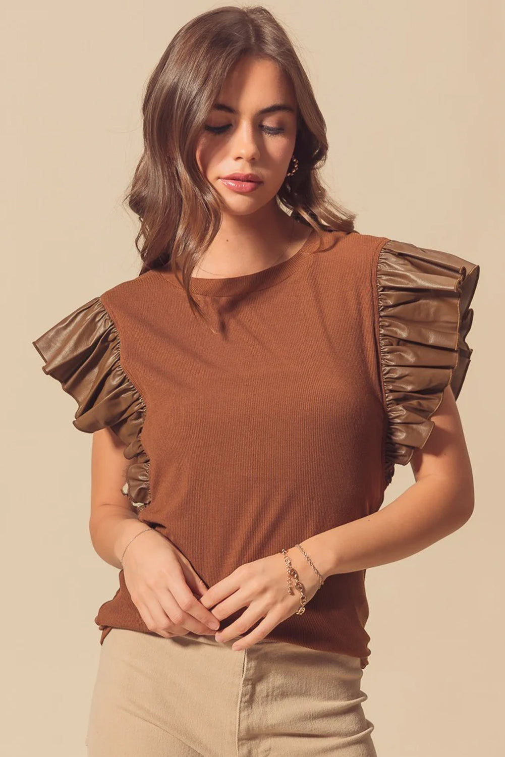 Ruffle Sleeve Blouse
