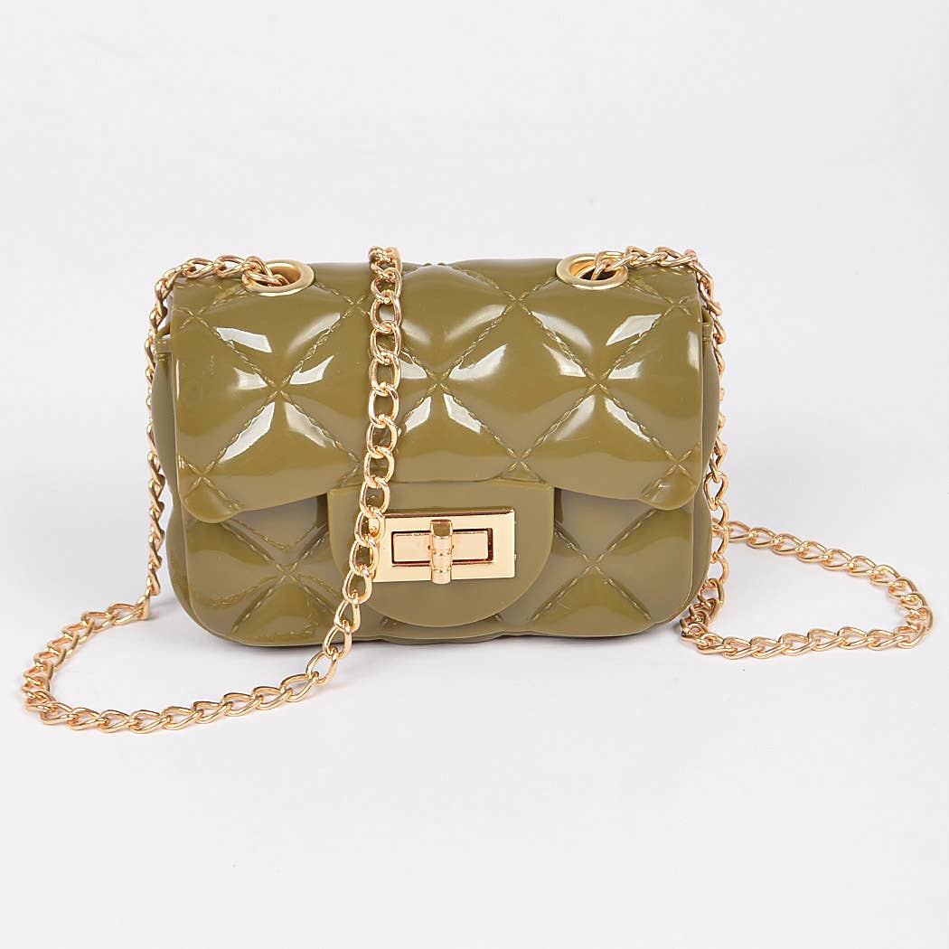 Shine Jelly Chain Strap Mini Clutch
