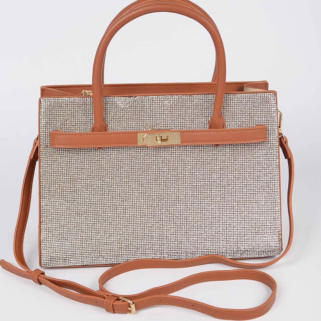 Rhinestone Satchel Bag