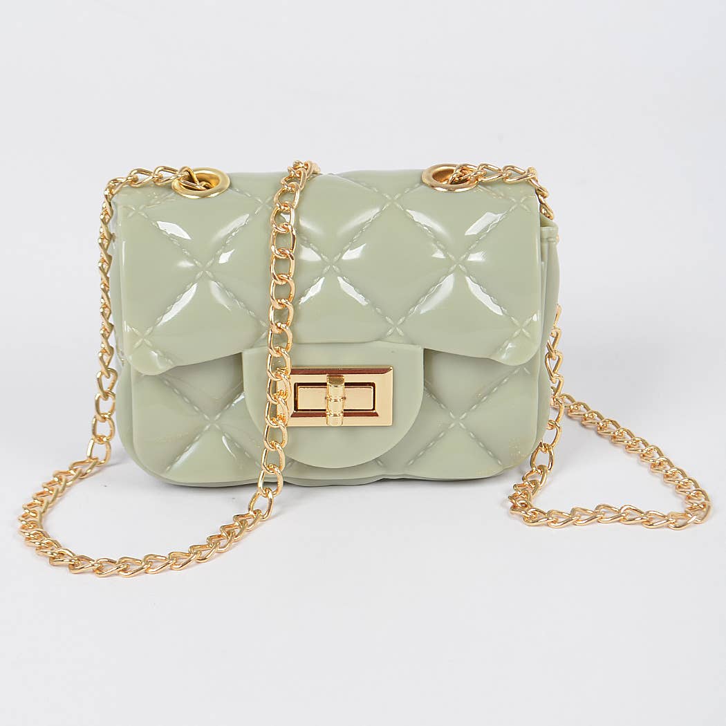 Shine Jelly Chain Strap Mini Clutch