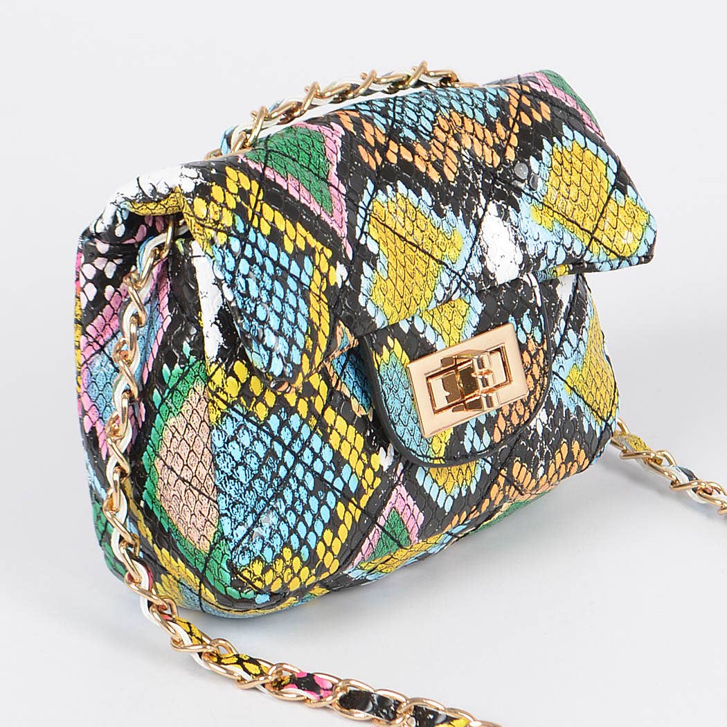 Multi Snake Quilted Mini