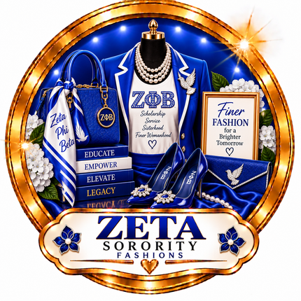 Brooch Blue White Zeta Round Pin for Women