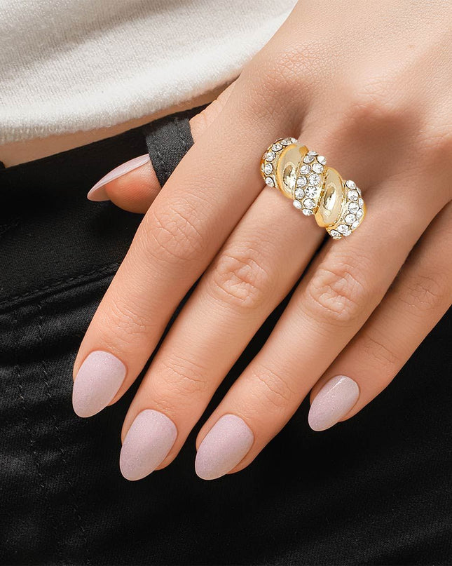 Gold Twisted Swivel Cocktail Ring
