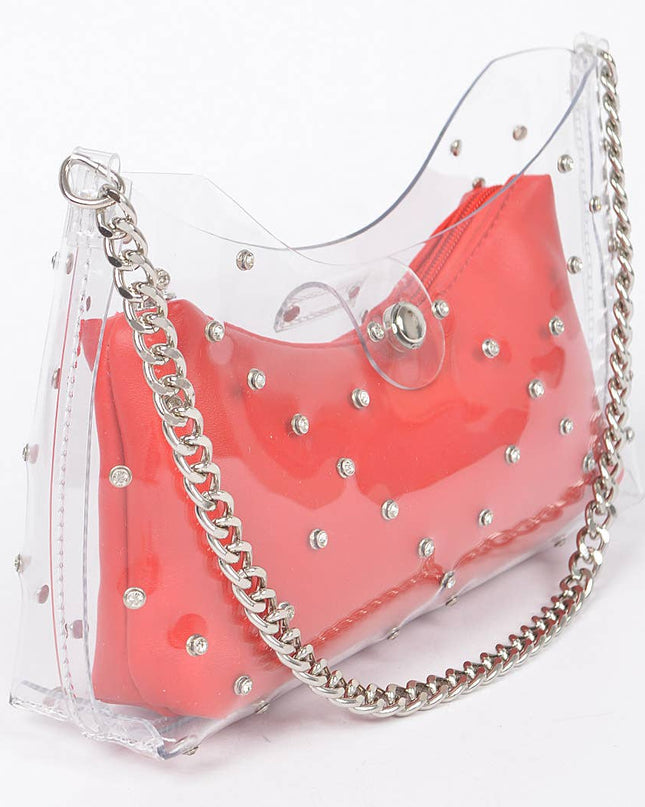 Glamorous Rhinestone Stud Clutch Bag