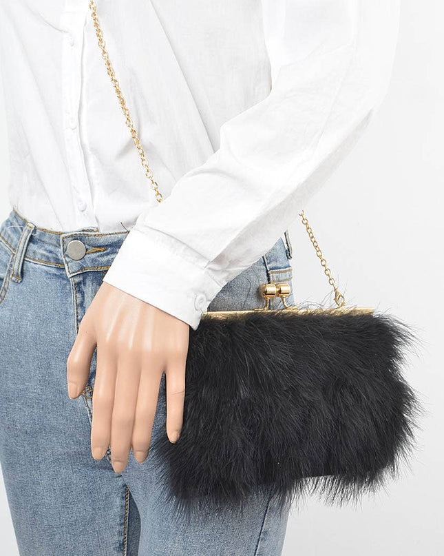 Faux Fur Box Clutch