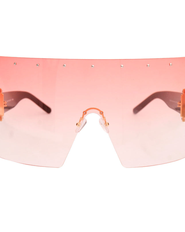 Pink Flat Top Shield Sunglasses