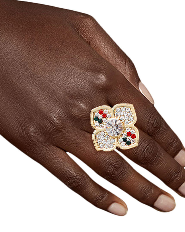 Striped Blossoms: Luxury Ring