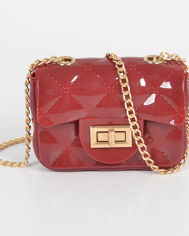Shine Jelly Chain Strap Mini Clutch