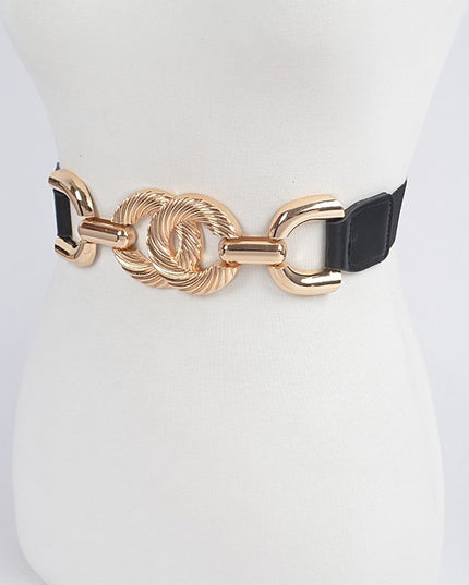 Trendy Metal Buckle Elastic Belt
