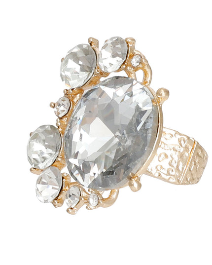 Gold Round Crystals Ring