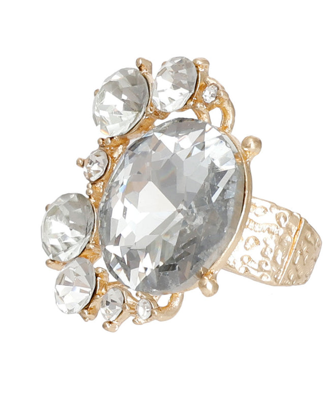 Gold Round Crystals Ring