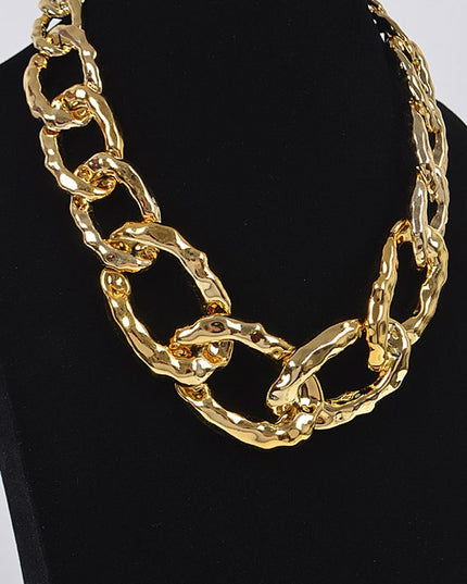 Hammered Link Chain Necklace