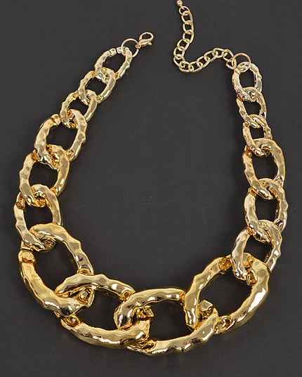 Hammered Link Chain Necklace
