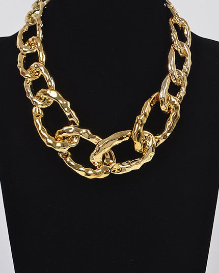 Hammered Link Chain Necklace
