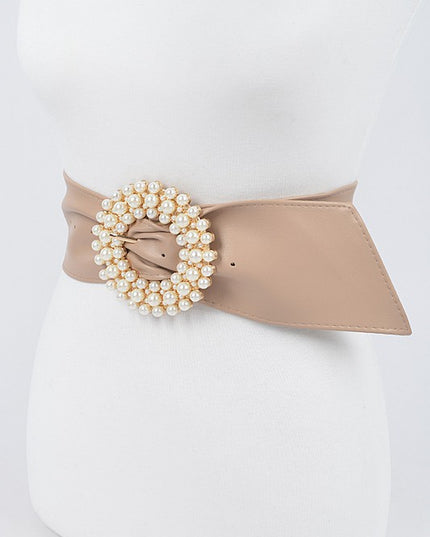 *Pearl Round Buckle Belt