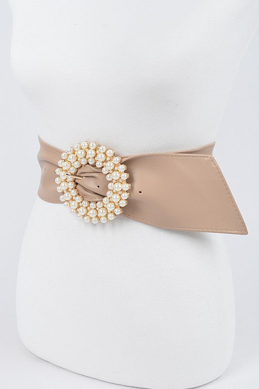 *Pearl Round Buckle Belt