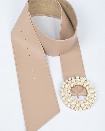 *Pearl Round Buckle Belt
