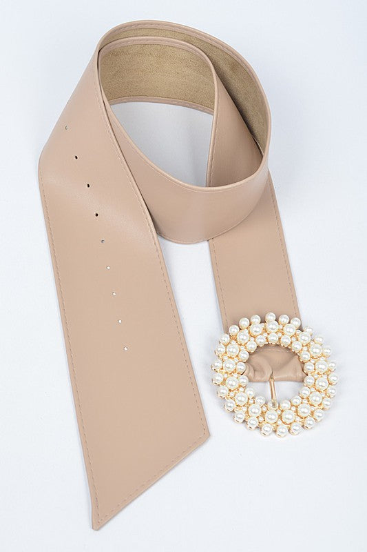 *Pearl Round Buckle Belt