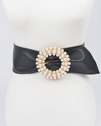 *Pearl Round Buckle Belt