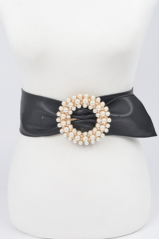 *Pearl Round Buckle Belt