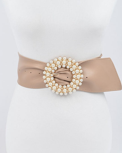 *Pearl Round Buckle Belt