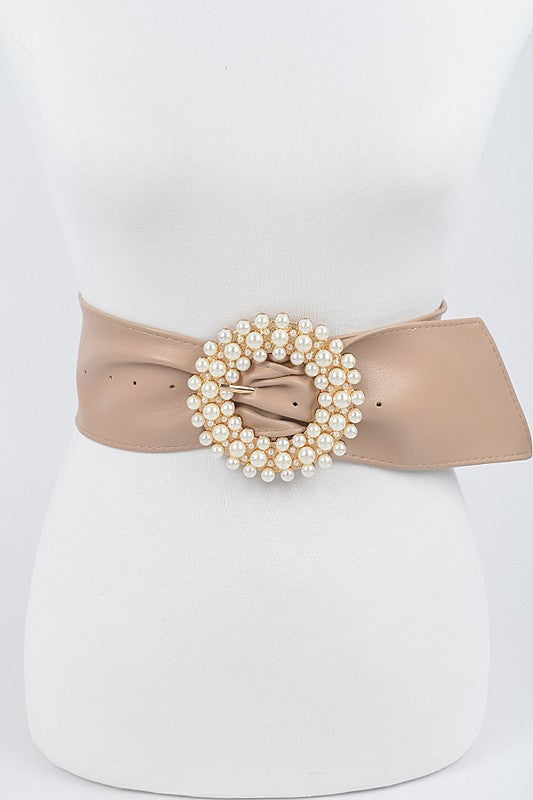 *Pearl Round Buckle Belt