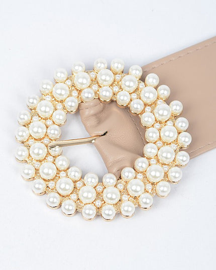 *Pearl Round Buckle Belt