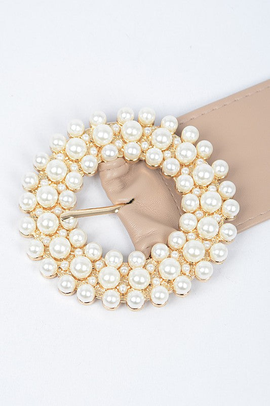 *Pearl Round Buckle Belt