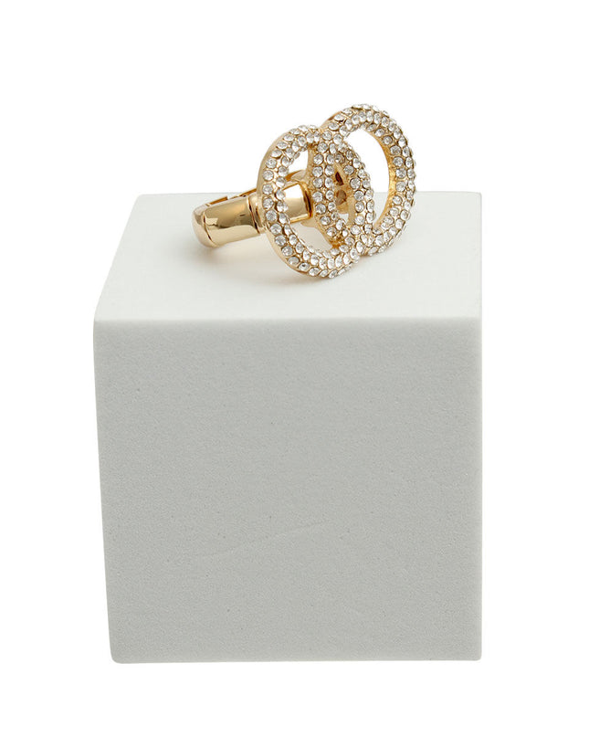 Gold Pave Infinity Link Ring