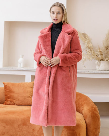 Faux Rabbit Fur Coat