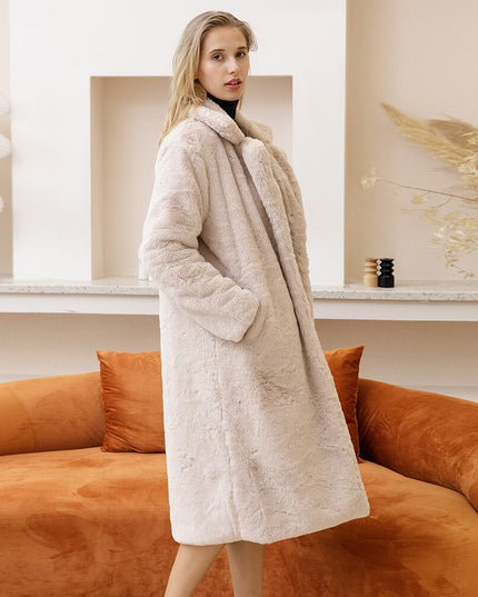 Faux Rabbit Fur Coat