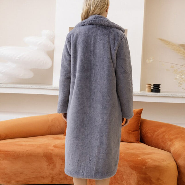 Faux Rabbit Fur Coat