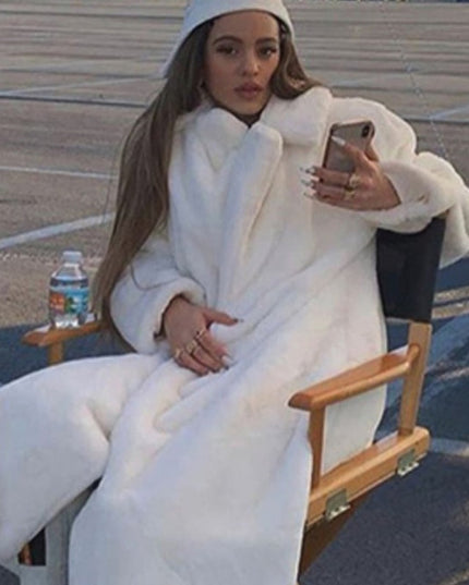 Faux Rabbit Fur Coat