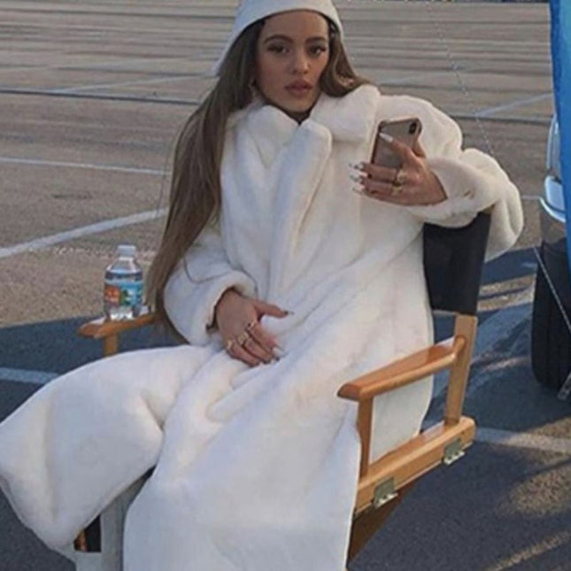 Faux Rabbit Fur Coat