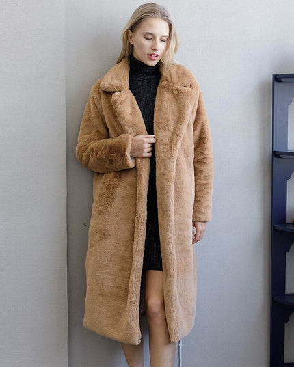 Faux Rabbit Fur Coat