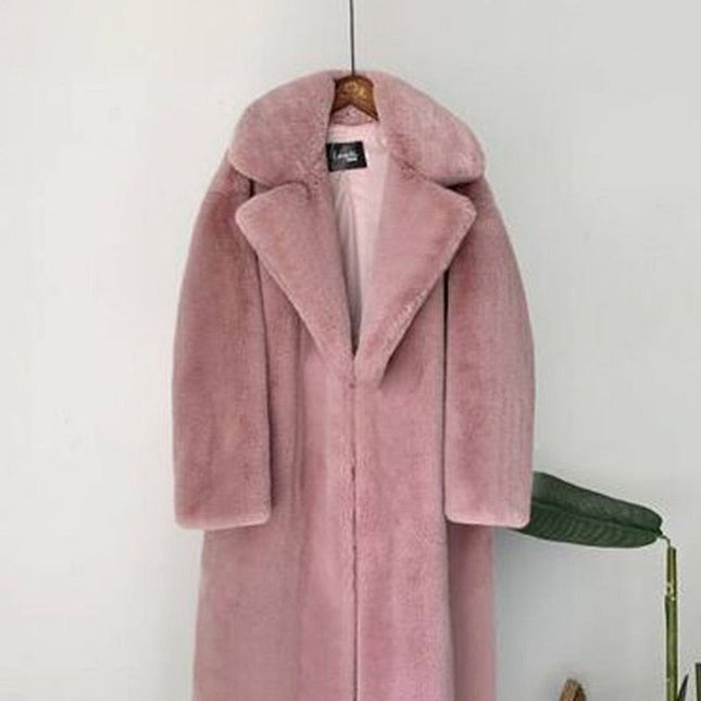 Faux Rabbit Fur Coat