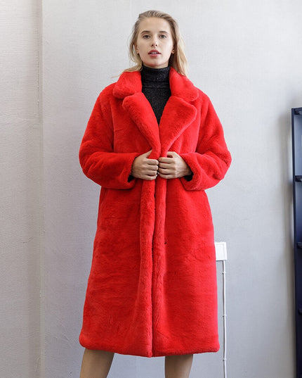 Faux Rabbit Fur Coat