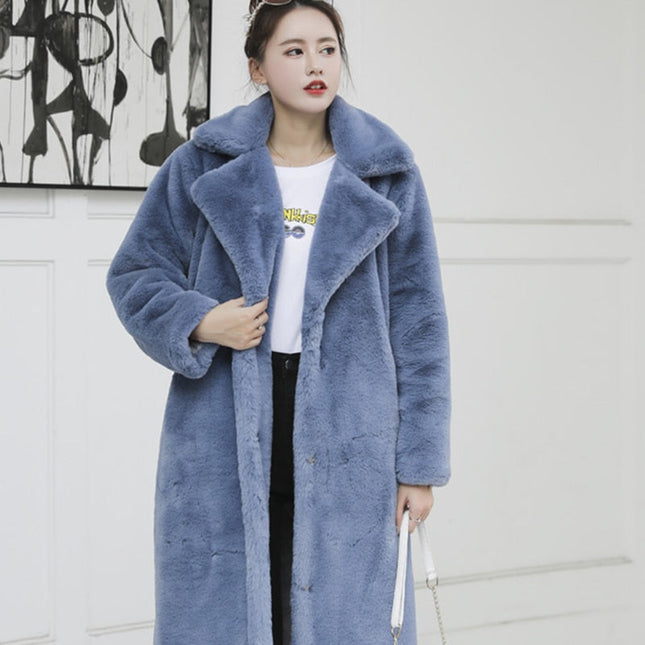 Faux Rabbit Fur Coat