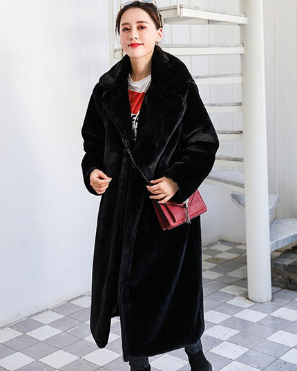 Faux Rabbit Fur Coat