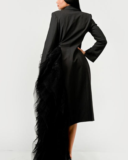 Noir Cascade Tuxedo Gown