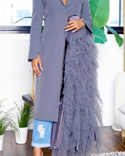 Noir Cascade Tuxedo Gown