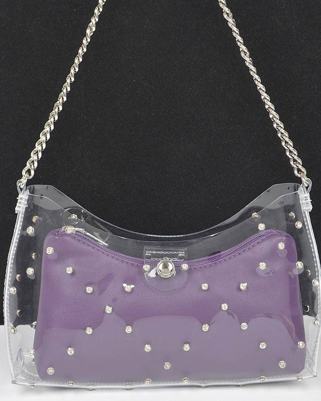 Glamorous Rhinestone Stud Clutch Bag