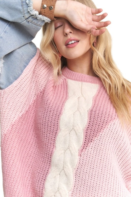 Pinked Denim Sweater