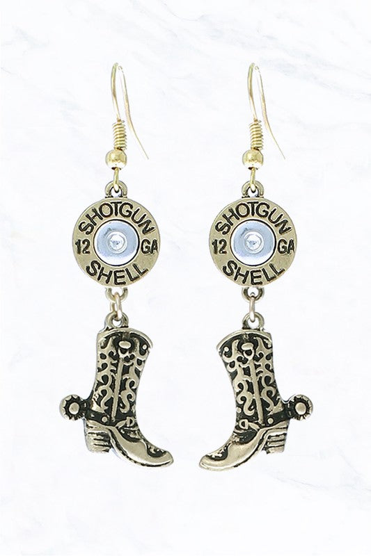 Shell And Boot Dangle Earrings