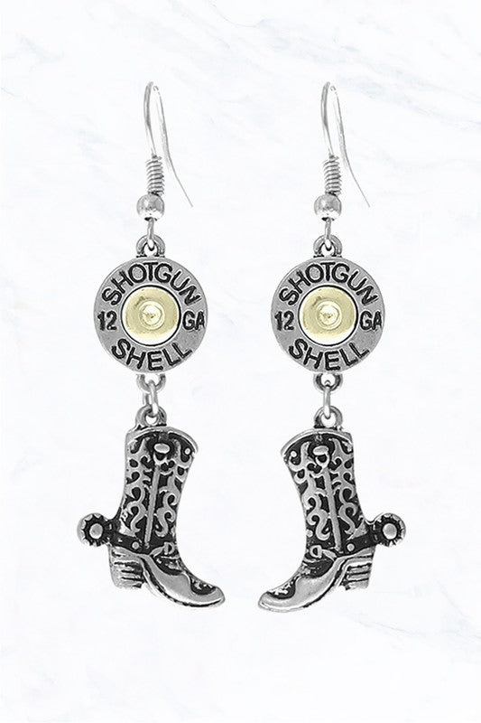 Shell And Boot Dangle Earrings
