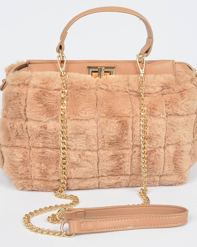 Embossed Fur Bag