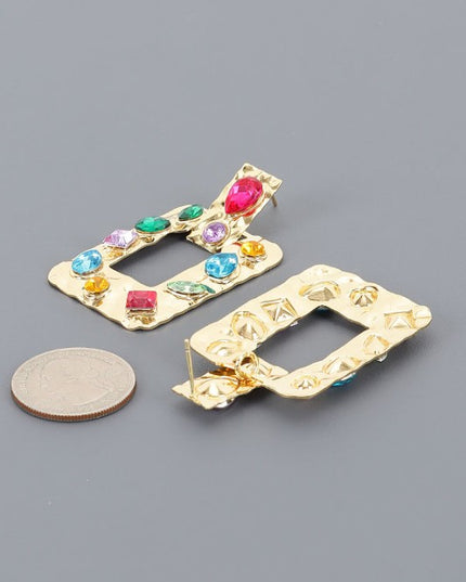 Jeweled Hammered Earrings