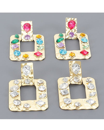 Jeweled Hammered Earrings